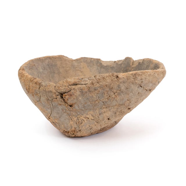 Gray Turkish Antique Root Bowl For Sale - Image 8 of 11