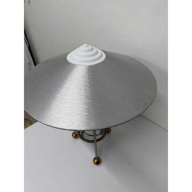 Robert Sonneman Modernist Aluminum and Brass Table Lamp for Kovacs, 1990 For Sale - Image 13 of 17