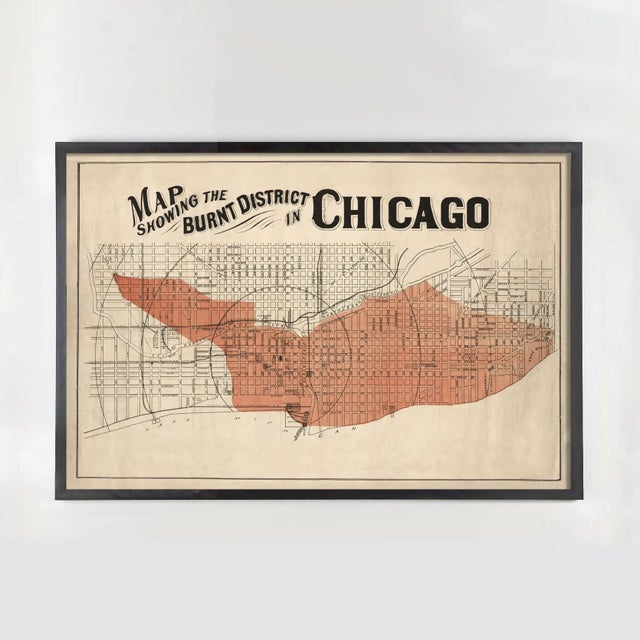 American Chicago Fire Map Print For Sale - Image 3 of 10