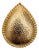 Vintage C1985 Signed Monet Goldtone "Hammered" Tear Drop Shaped Brooch For Sale