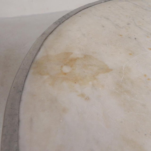 Bistro Table with Cast Iron Legs and Marble Top, 1920s For Sale - Image 10 of 18