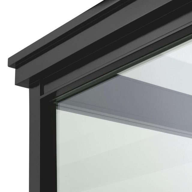 Black Display Cabinet in Wood Veneer and Clear Glass For Sale - Image 5 of 7