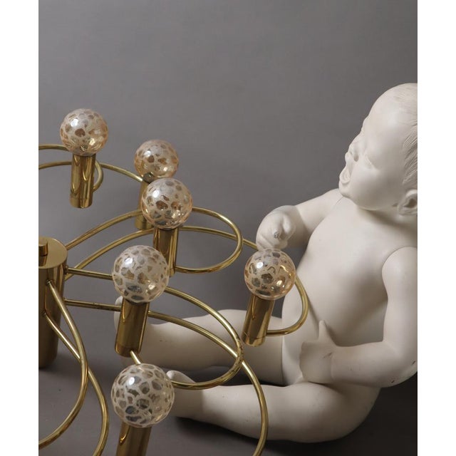 1980s Space Age Swirl Ceiling Lamp in Brass from Cosack For Sale - Image 5 of 18