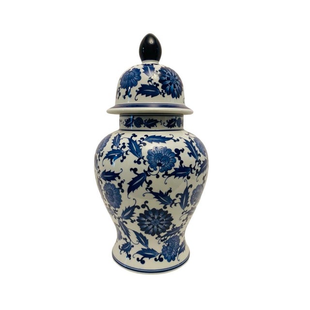 Chinoiserie Vintage Bombay Company Blue & White Porcelain Chinoiserie Ginger Jar For Sale - Image 3 of 7