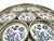 1970s Vintage Blue & White Porcelain Coaster Set With Pierced Metal Tray, Blue Onion Style Barware Set For Sale - Image 5 of 9
