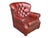 Churchill Tufted Leather Armchair & Ottoman, Newly Dyed, Restoration Hardware Style For Sale In Los Angeles - Image 6 of 15