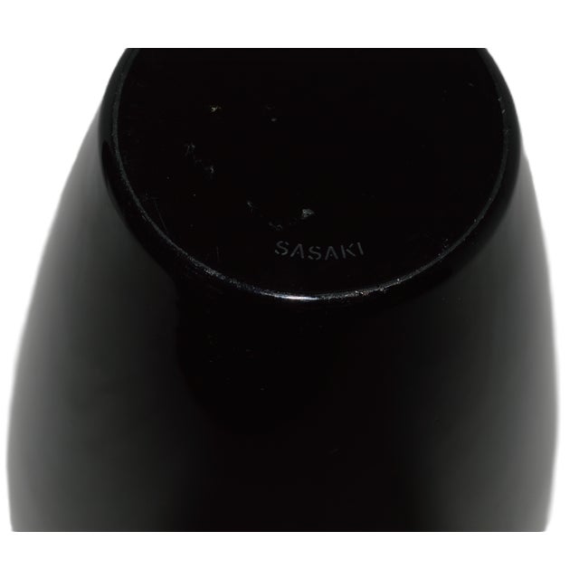 Postmodern 1980s Sasaki Ward Bennett Sengai Black Crystal Vase For Sale - Image 3 of 9