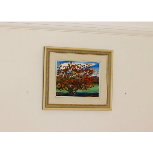 Göran Brunius, Autumn Tree, Oil on Board, Mid-20th Century For Sale - Image 8 of 10