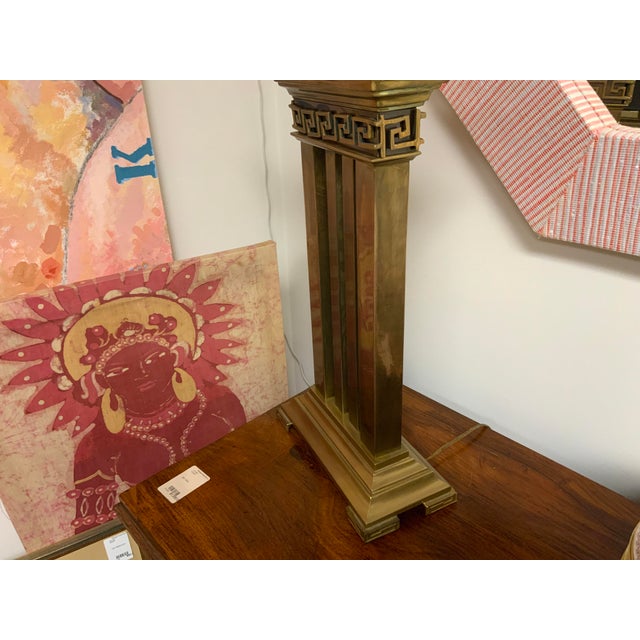 20th Century Greek Revival Bronze Column Table Lamp For Sale In New York - Image 6 of 16