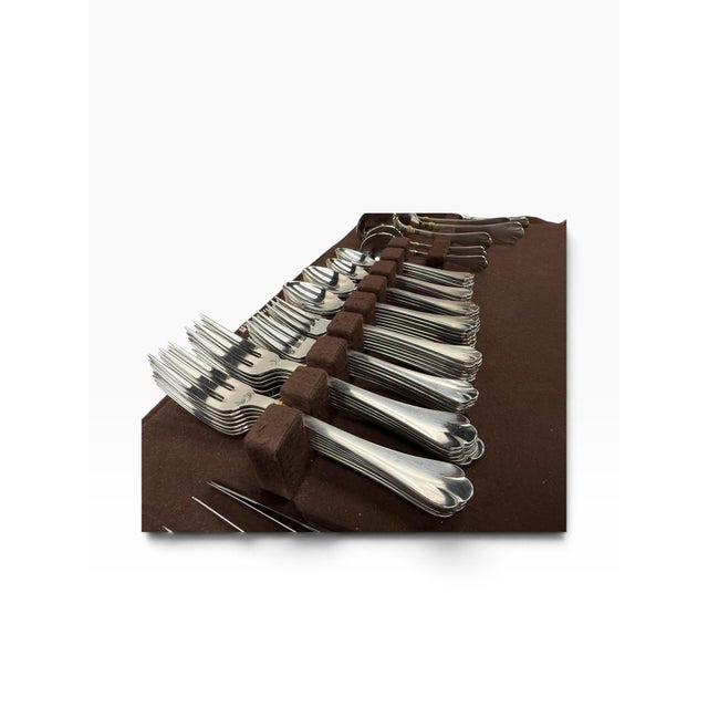 American Vintage Towle German 18/8 "Beaded Antique Gold" Flatware Service for 12 - 66 Pieces For Sale - Image 3 of 7