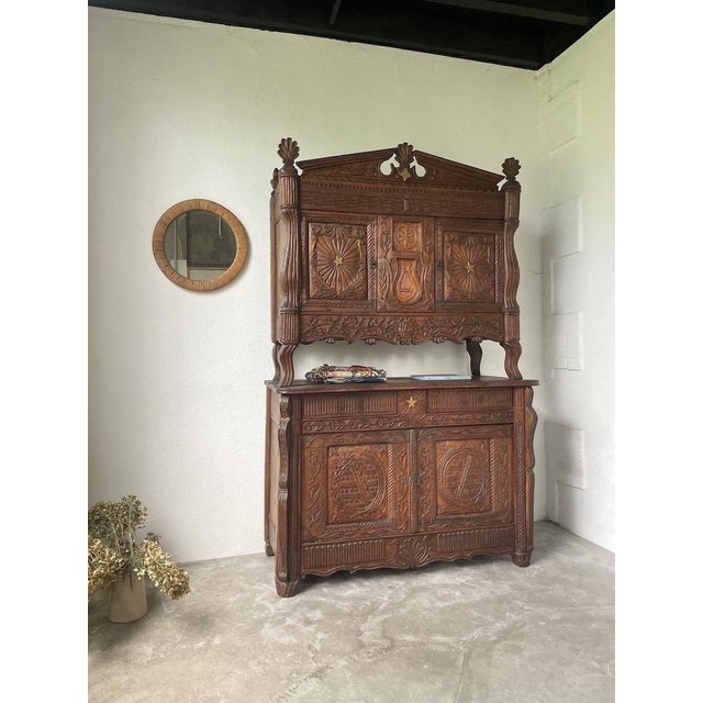 Brown Antique Brutalist Cabinet, 1890 For Sale - Image 8 of 18