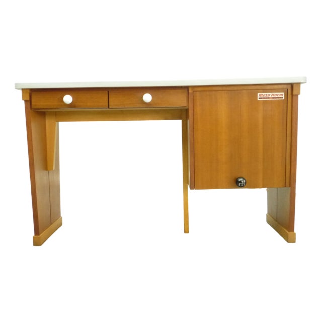 Mid-Century Walnut Office Desk, 1950s For Sale