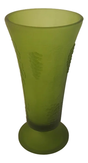 1970s Indiana Olive Satin Grapes Glass Vase