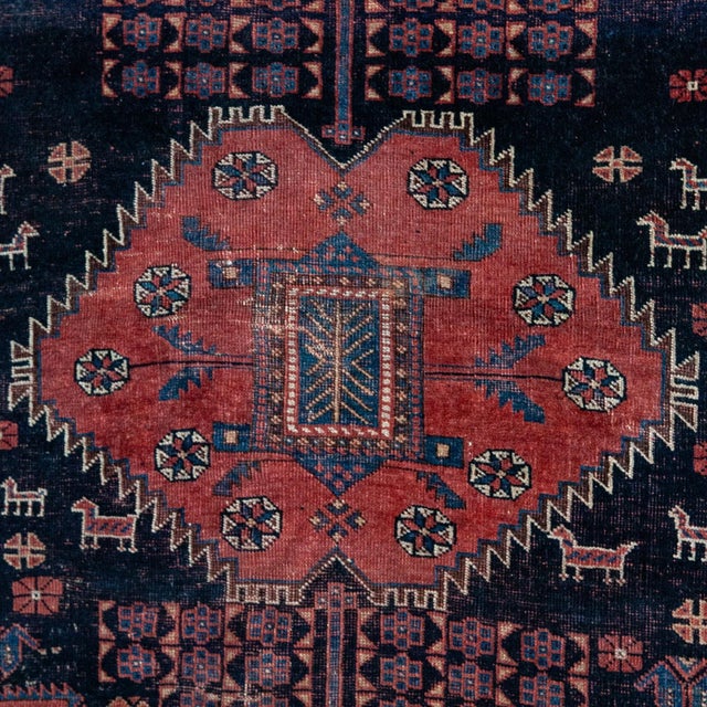 Antique Tribal Afshar Rug in Hand-Knotted Wool, 1890s For Sale - Image 3 of 7