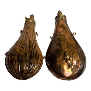 Antique 19th Century Powder Flasks - A Pair For Sale