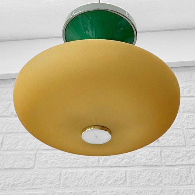 1930s Scandinavian Functionalist Ceiling Lamp from Böhlmarks, Sweden, 1930s For Sale - Image 5 of 14