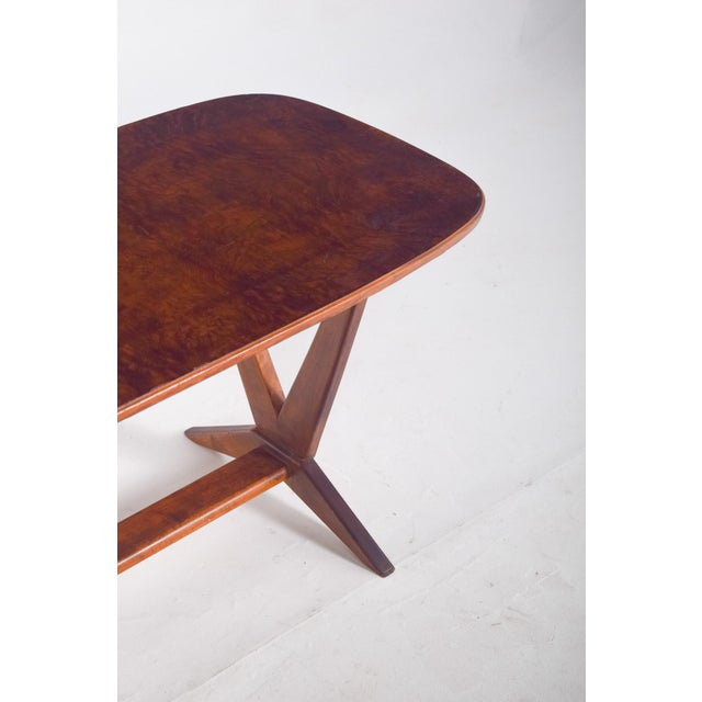 Mid-Century Modern Rectangular Coffee Table with V-Shaped Legs, 1950s For Sale - Image 3 of 9