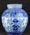 Authentic 19th-century Spanish blue-and-white faience jar produced in Manises, Valencia, one of the most important ceramic...