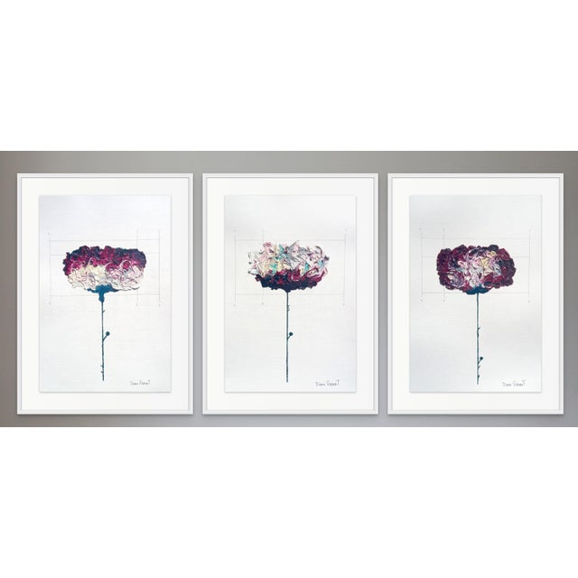 Set of 3 - Shadow Box Framed: Modernist Original Botanic Oil Paintings by Diane Grant For Sale - Image 9 of 12
