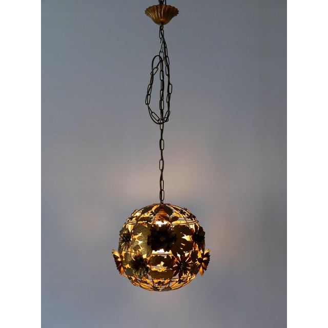 1960s Mid-Century Modern Metal Floral Pendant Lamp, Germany, 1960s For Sale - Image 5 of 18