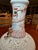 Mid 20th Century Chinese White & Pink Riticulated Ceramic Vase With Dragon Handles and Stand, Chinoiserie Decor For Sale - Image 4 of 12