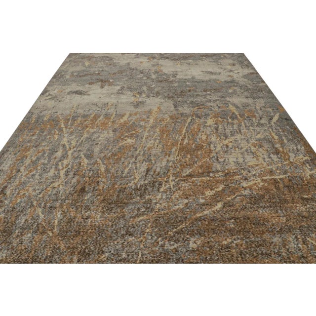 Abstract Rug & Kilim’s Abstract Distressed Rug With Geometric Pattern For Sale - Image 3 of 7