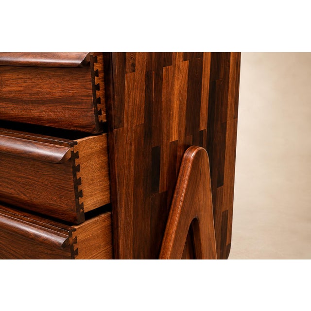 Brazilian Modern Patchwork Imbuia Chest of Drawers by Cimo, Brazil, 1950s For Sale - Image 12 of 18