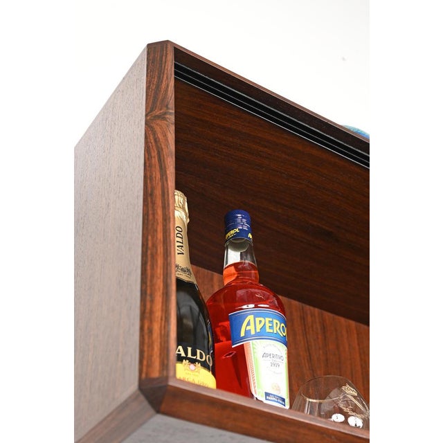 Italian Showcase in Wood with Sliding Glass by Dino Cavalli, 1970s For Sale - Image 10 of 18