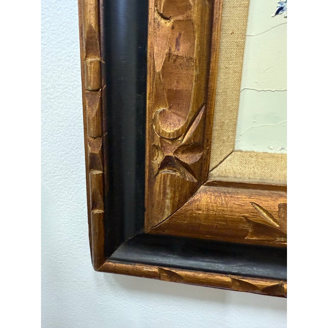 Mid-Century Modern Vintage Large MC Oil on Canvas Winter Landscape For Sale - Image 3 of 11