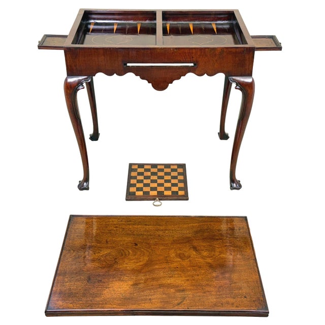 Mahogany Chess and Backgammon Games Table, 1735 For Sale - Image 11 of 18