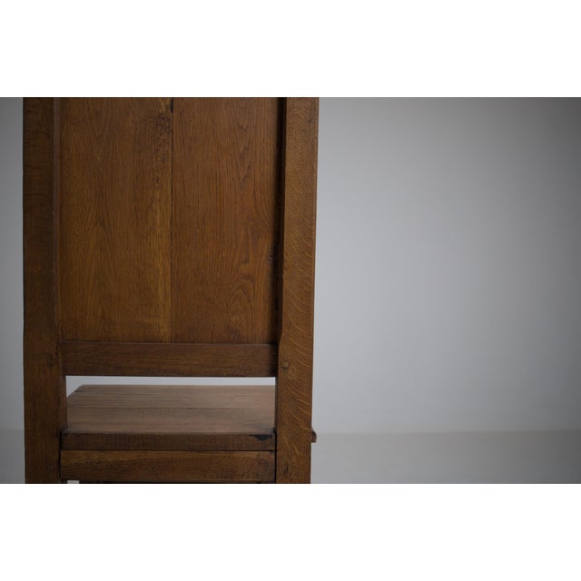 Vintage Sculptural French Oak Chair, 1930s For Sale - Image 11 of 18