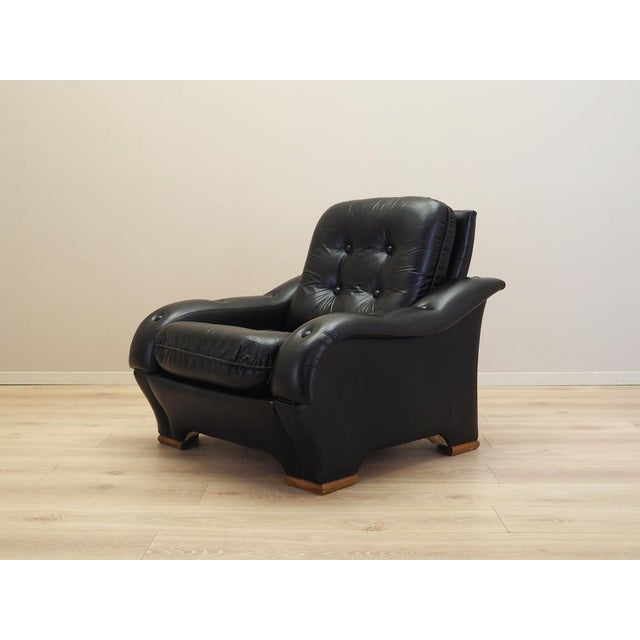 Italain Black Armchair, 1980s For Sale - Image 6 of 18