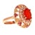 Metal 2.93 Carat Fire Opal Rose Cut Diamond Rose Gold Cocktail Ring Size 7 For Sale - Image 7 of 9