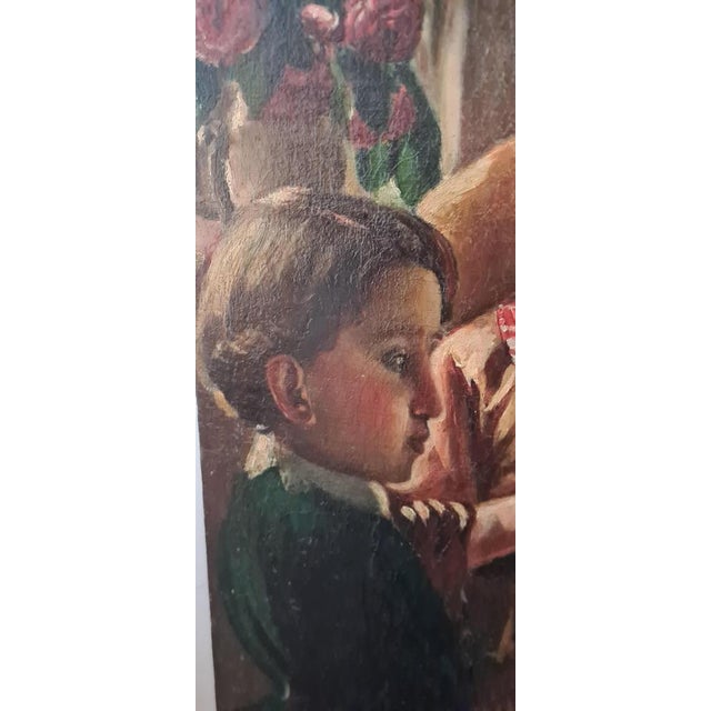 Art Deco Genre Scene, 20th Century, Oil on Canvas For Sale - Image 10 of 17