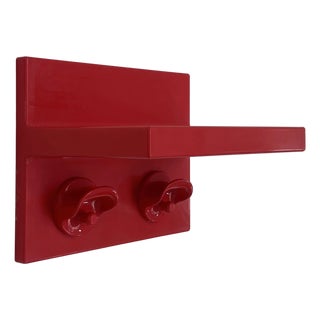 Red Coat Rack and Shelf by Marcello Siard & Olaf Von Bohr for Kartell, 1970s For Sale