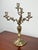 This elegant vintage brass candelabra is designed in the flowing Louis XV taste, with graceful scrolling arms, foliate...