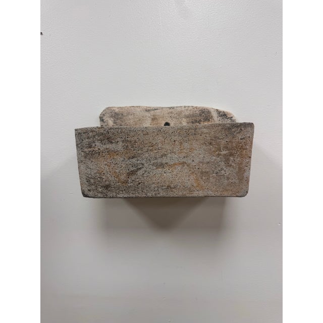 Vintage Weathered Wall Pocket Planter in Faux Stone Finish Great little vintage wall pocket planter with a beautifully...