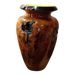 Artist Signed Aspen Cove Studio Burl Aspen Wood Vase