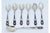 Silver Coffee Spoons and Sugar Shovel with Scalloped Handles, Set of 6, in Very Good conditions. Designed 1890 to 1919...