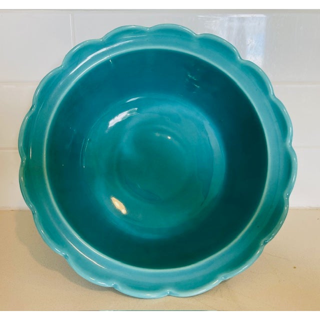 Mid 20th Century Turquoise Ceramic Bowl With Lid, Vintage For Sale In Miami - Image 6 of 15