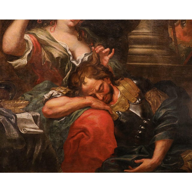 After Antonio Molinari, Samson and Delilah, 1700, Oil on Canvas For Sale - Image 10 of 14