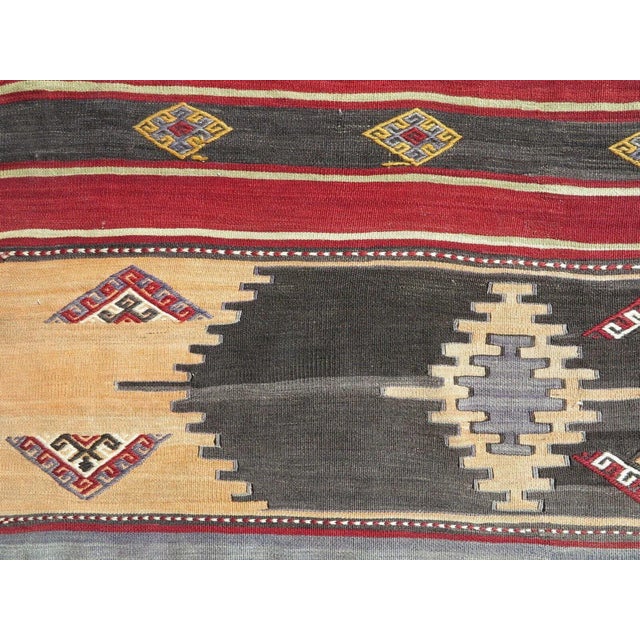 Vintage Turkish Sivas Ethnic Kilim Rug- 6′3″ × 11′6″ For Sale - Image 10 of 13