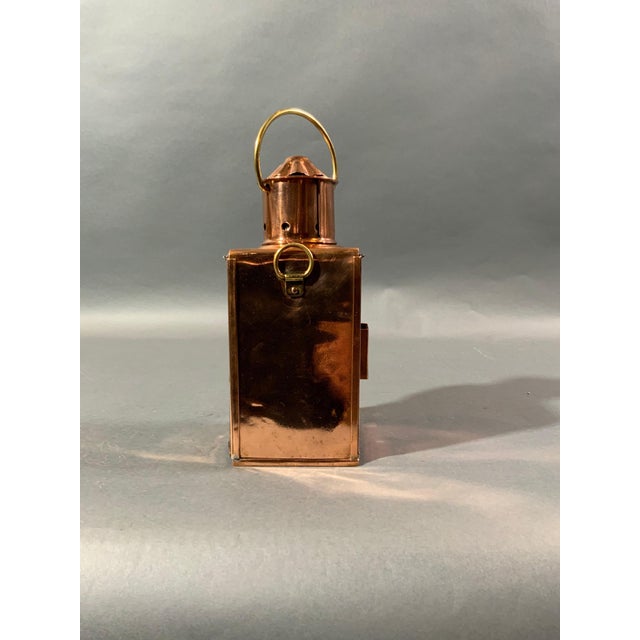 Metal Solid Copper Ships Lantern with Fresnel Lens For Sale - Image 7 of 8