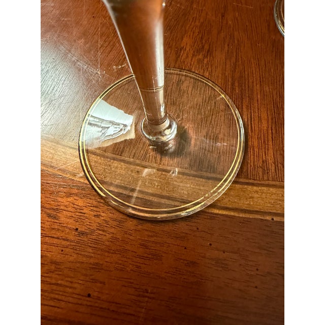 Glass Antique Cambridge Etch 701 - 7" Water Goblets - Etched W/Gold Bands - Set of 8 For Sale - Image 7 of 18