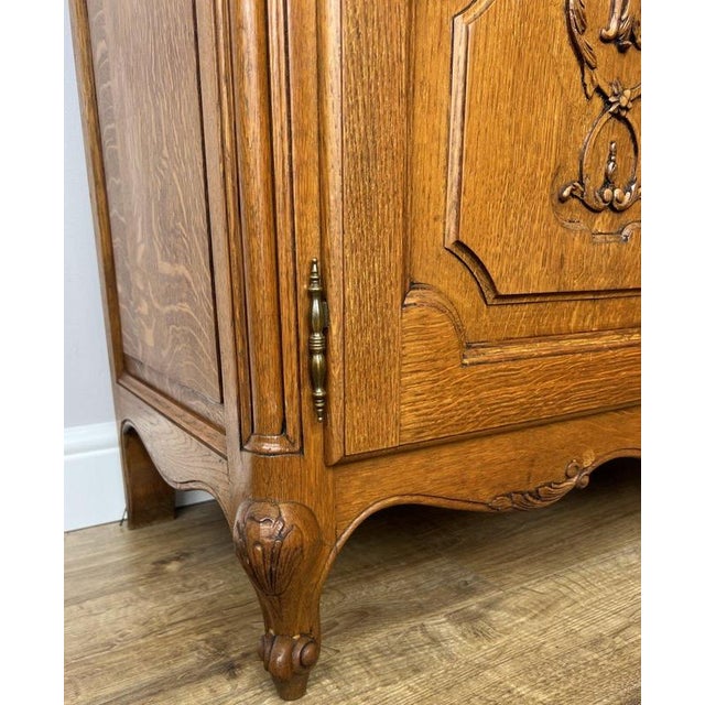 Gold Vintage Louis XVI French Oak Display Cabinet For Sale - Image 8 of 13