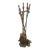 5pc Cast Brass Decorative French Style Fireplace Tool Set For Sale