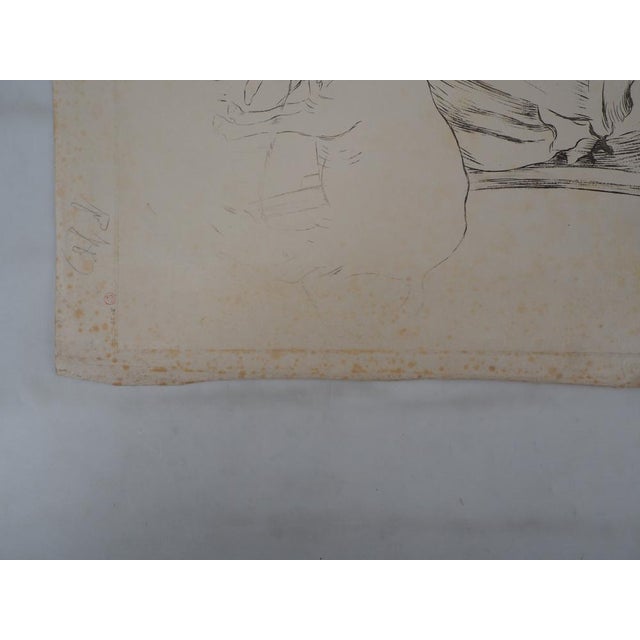 Louis Legrand, Grandmother, Her Granddaughter and a Goat, Original Engraving For Sale - Image 6 of 8