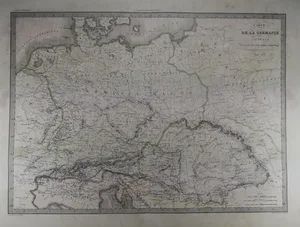 Antique Map of Ancient Germany Pre Roman, an Original 1838 Edition of a Pierre M Lapie Map. Germanie Ancienne.