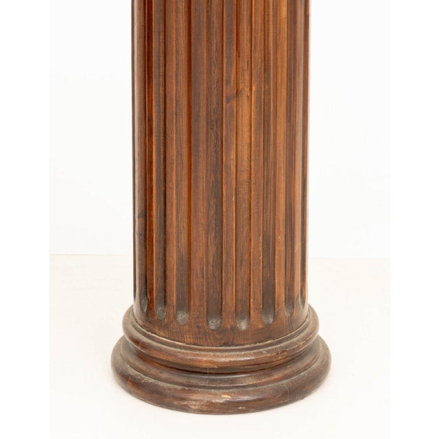 Pair of Neoclassical Style Fluted Mahogany Display Pedestals For Sale In New York - Image 6 of 9
