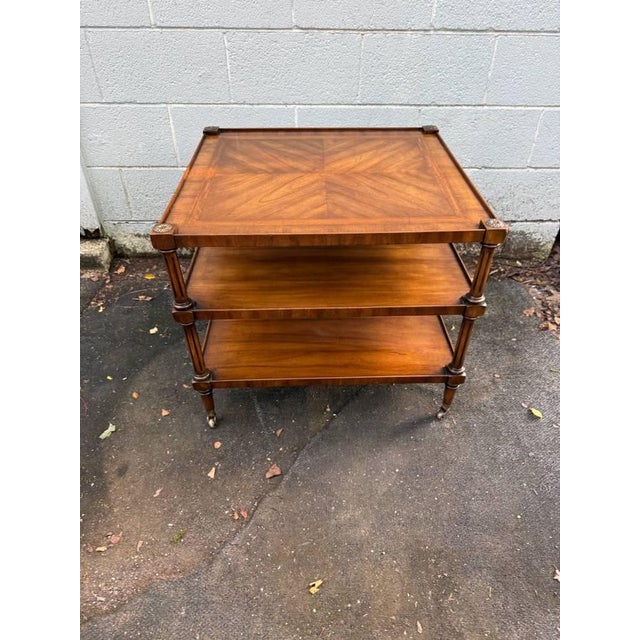 Weiman Vintage English Regency-Style Three-Tier Etagere or Side Table by Weiman For Sale - Image 4 of 16